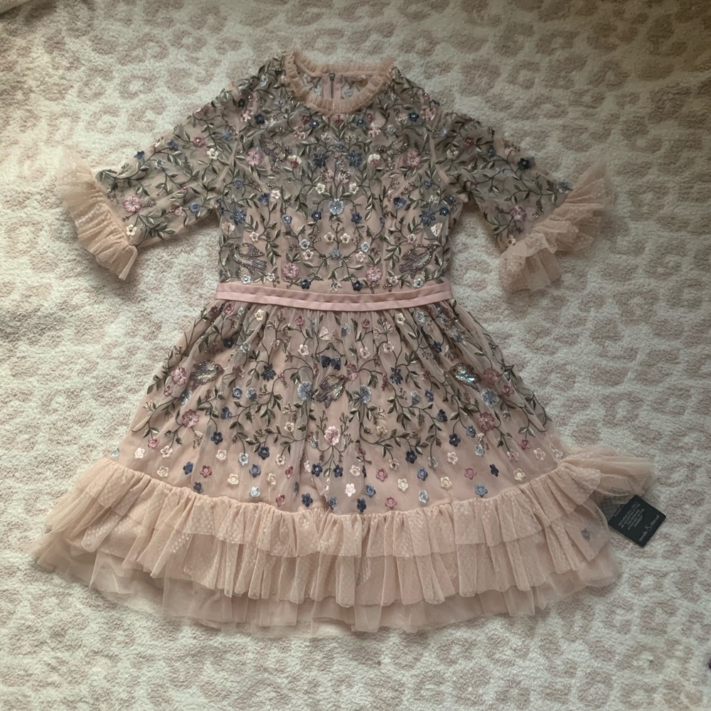 NWT Needle & Thread Beaded Tulle dress